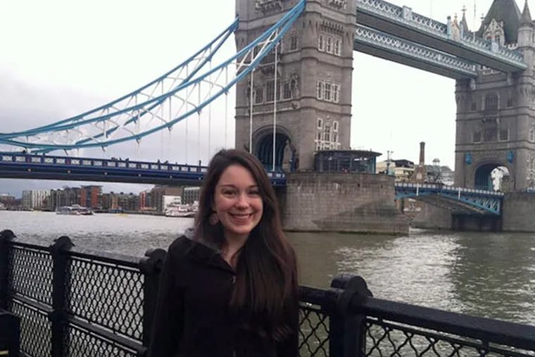 Arcadia University student Jennifer Kinsella studied in London her freshman year. (Courtesy photo)