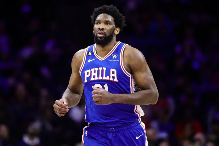 Philadelphia 76ers center Joel Embiid is averaging 36.1 points and 9.6 rebounds across nine games in March. Embiid is currently the NBA’s leading scorer and leading MVP candidate. (Photo by Tim Nwachukwu/Getty Images)
