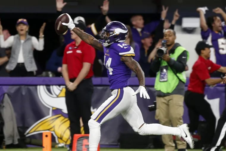 The signature moment in the Vikings-Saints game. They played this one inside, and the Vikings might feel like they’re inside in South Philly on Sunday
