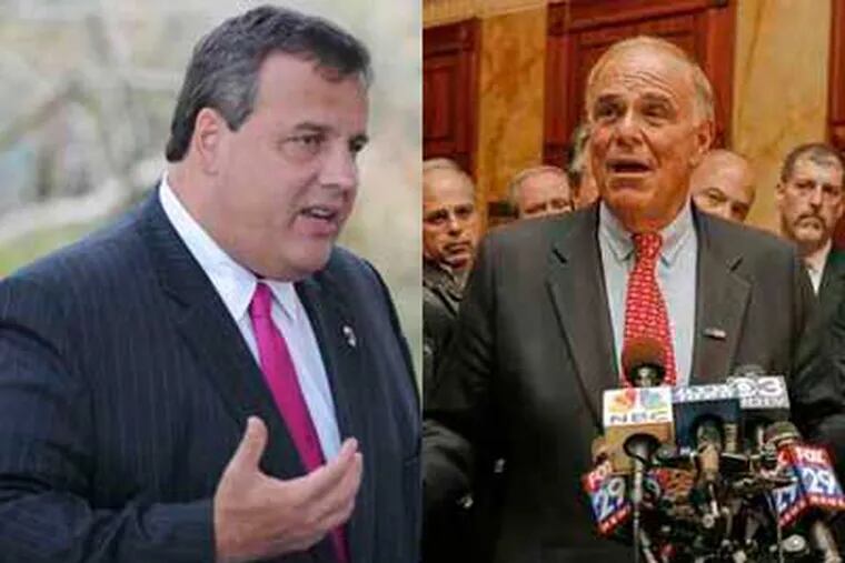 New Jersey Gov. Christie, left, and Pennsylvania Gov. Rendell, right, are calling for audits of the DRPA.