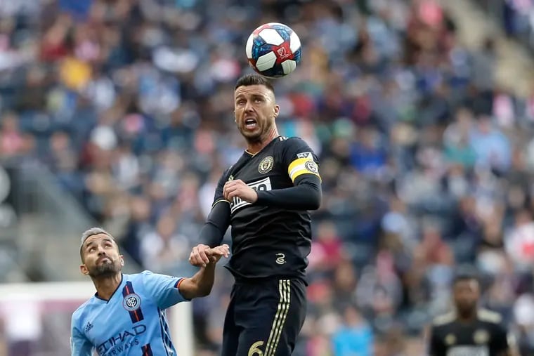 "We cannot have two, three players chilling and doing nothing," Union midfielder Haris Medunjanin (center) said after the Union's 2-1 loss to ew York City FC.