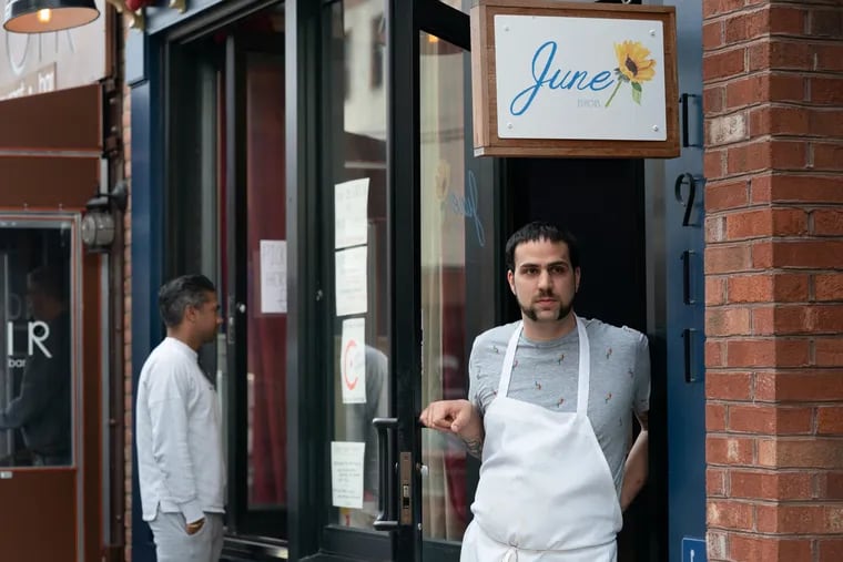 June BYOB owner Richard Cusack in what had become a takeout window at his fine-dining restaurant last year.