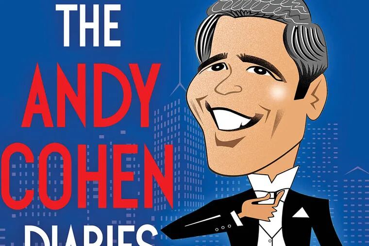 Handout art of Andy Cohen, an executive producer at Bravo, and also a cover scan of his new book.