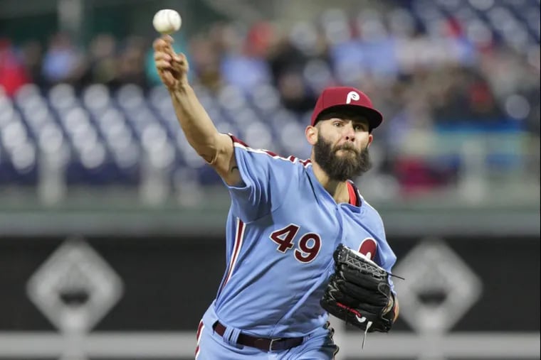 Jake Arrieta pitching against the Pirates on Thursday.