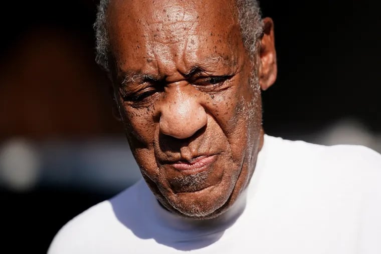 Bill Cosby makes his first public appearance at his home in Elkins Park, Pa., after being released from prison several hours earlier on Wednesday, June 30, 2021. The Pennsylvania Supreme Court overturned Cosby's 2018 sexual assault conviction and ordered him released Wednesday.
