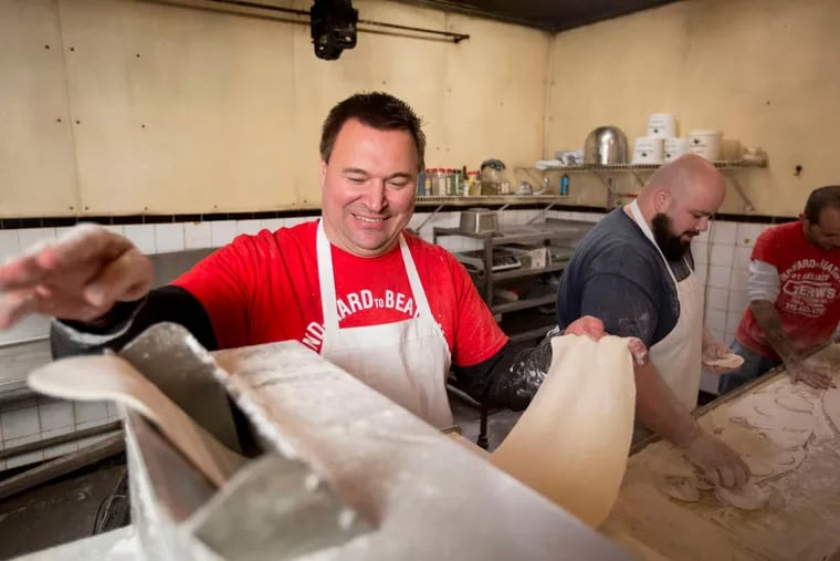 John Czerw, third-generation owner of Czerw's Kielbasy, makes pierogi dough in his kielbasy in Port Richmond on December 7, 2016. The kielbasy is in its busy season.