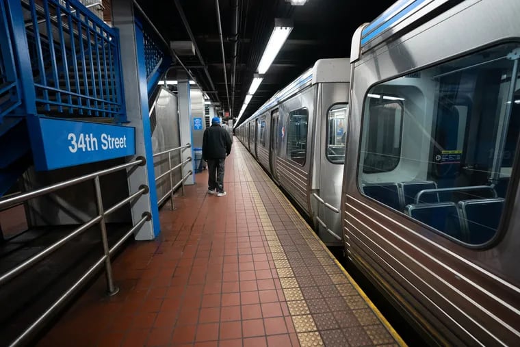 A man fell into the tracks of the 34th Street Station around 11 p.m. Saturday.