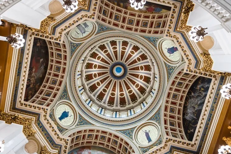 The ceiling of the Pennsylvania Capitol in Harrisburg.