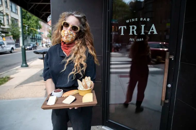 Tenaya Darlington posed for a portrait outside of Tria Cafe Wash West in Philadelphia, Pa. on Wednesday, September 16, 2020. Darlington is the cheese director at Tria Cafe and the blogger Madame Fromage.