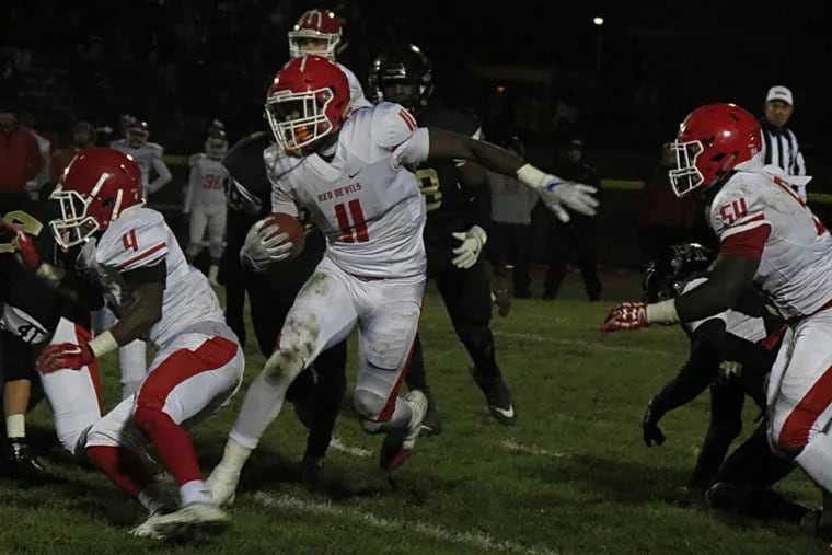 Rancocas Valley senior Iverson Clement ran for 1,419 yards and returned three punts for touchdowns for the Red Devils this season. He’s headed to the Florida Gators.