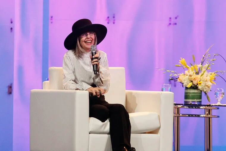 Diane Keaton answers questions after speaking and reading from her new book "Let's Just Say It Wasn't Pretty" during the Pennsylvania Conference for Women on October 16, 2014.   ( MICHAEL S. WIRTZ / Staff Photographer )