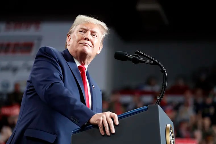 President Donald Trump speaks at a campaign rally, Thursday, Jan. 9, 2020, in Toledo, Ohio.