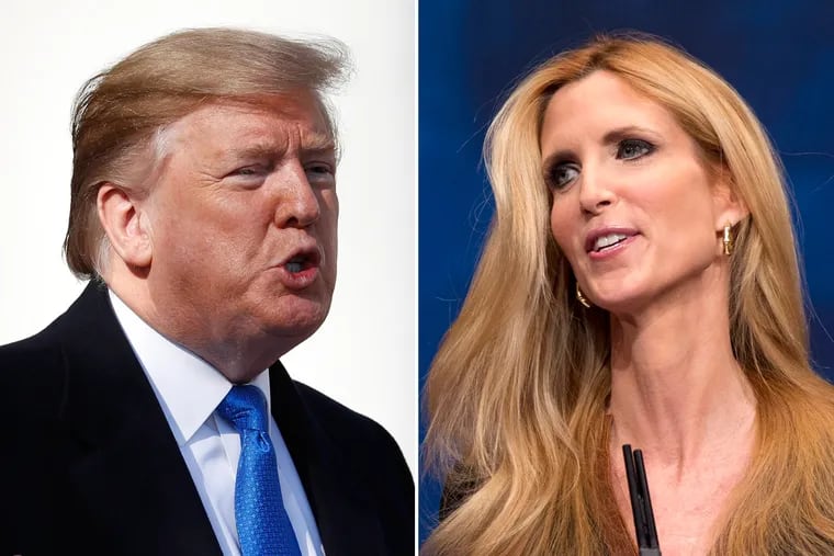 Conservative columnist Ann Coulter (right) didn't take kindly to President Donald Trump when he declared her a former supporter who had gone "off the reservation."