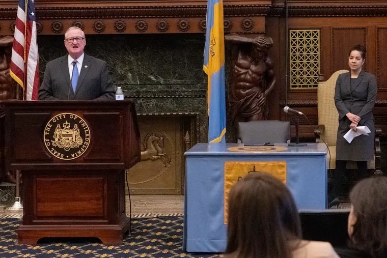 Mayor Kenney signed an executive order protecting gender-affirming care on Tuesday in City Hall. This file photo shows a different signing in the same location in May.