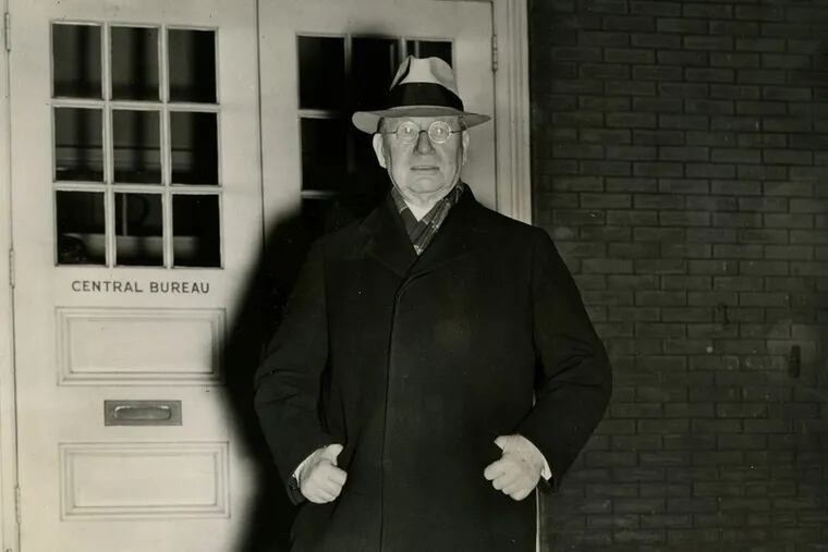 Rufus Jones in front of AFSC’s headquarters in Philadelphia in 1943.