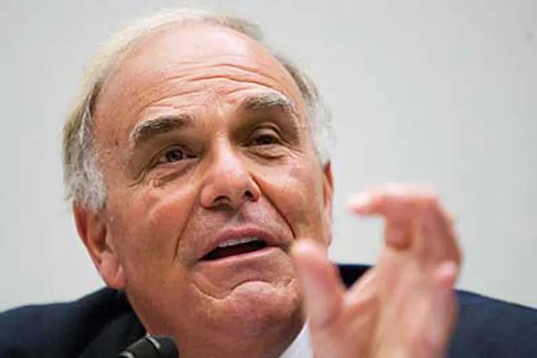 Gov. Ed Rendell took calls during a 60-minute live show on the Pennsylvania Cable Network last evening. (AP)