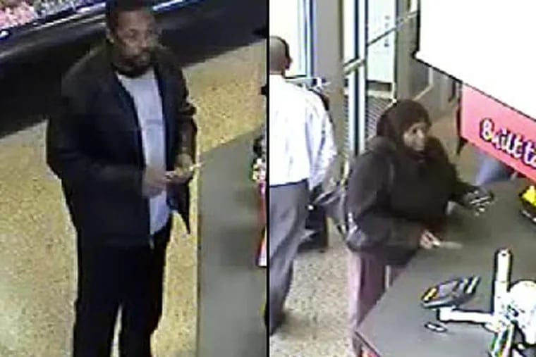 Police are asking for the public's help identifying the people seen in these surveillance photos using stolen credit cards.
