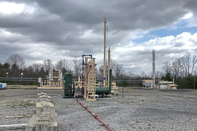 A Frontier Natural Resources well pad on the 7,000-acre Winner tract in West Keating Township, Clinton County, on April 20, 2021. Bellefonte-based Frontier is partnering with KeyState Natural Gas Synthesis to drill Marcellus Shale wells on the property that will supply the proposed hydrogen plant with natural gas for 20 years.