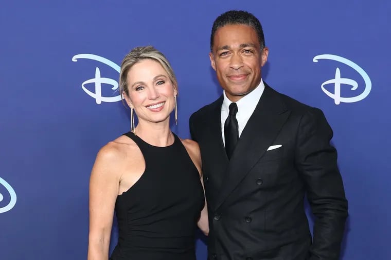 Amy Robach and T.J. Holmes attend the 2022 ABC Disney Upfront in May.