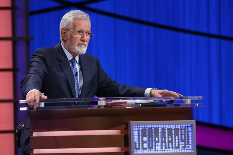 Alex Trebek sported a beard as he launched the 35th season of Jeopardy in July.