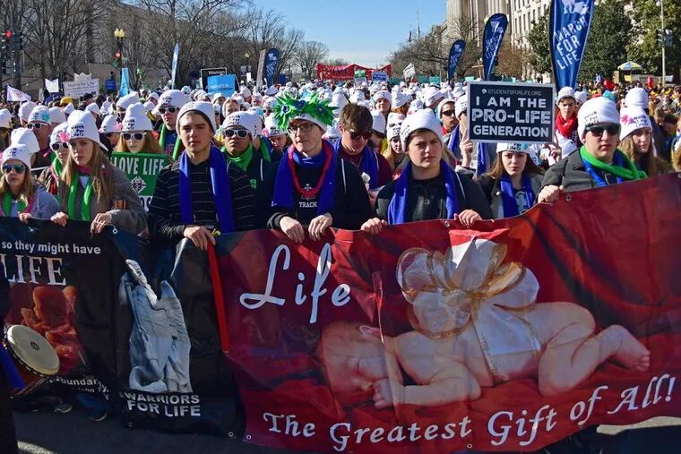 Thousands of anti-abortion activists from around the US gather near the National Mall in Washington, DC January 19, 2017 for the annual “March for Life.”