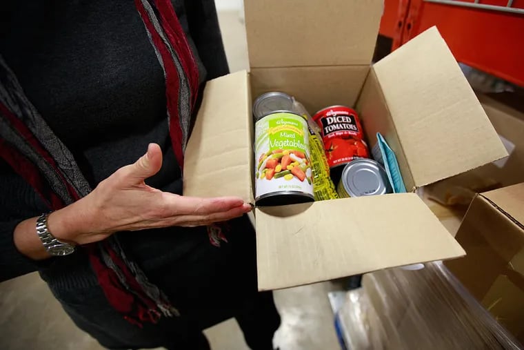 An example box of food typically available at area food banks.