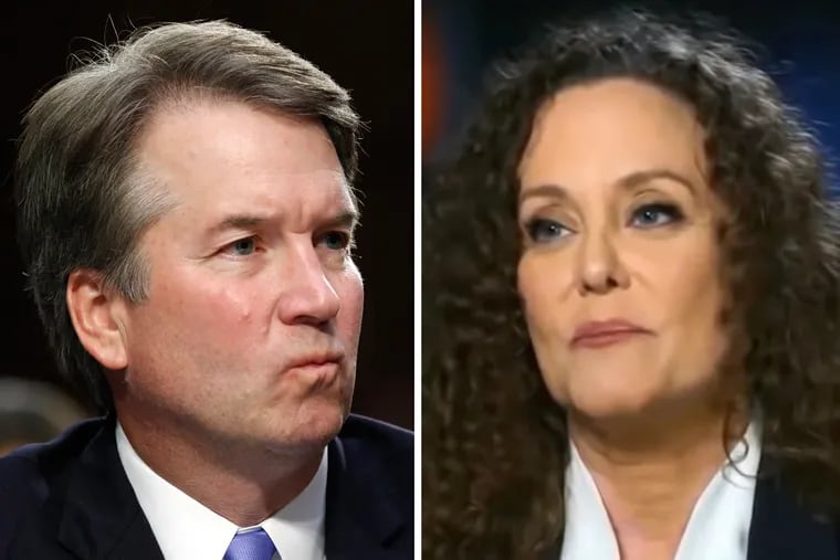 Supreme Court nominee Brett Kavanaugh (left) is accused of purposely drugging women at high school parties by Julie Swetnick, who spoke to NBC News about her allegations Monday night.