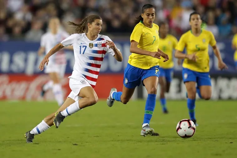 Tobin Heath scored the only goal in the U.S. women's soccer team's 1-0 win over Brazil in the SheBelieves Cup.