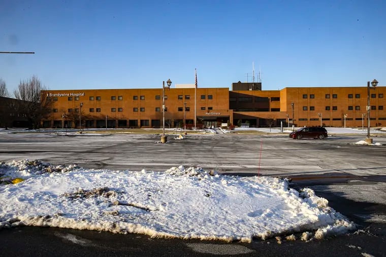 Brandywine Hospital, shown just before it closed on Jan. 31, 2022, is back on the market.
