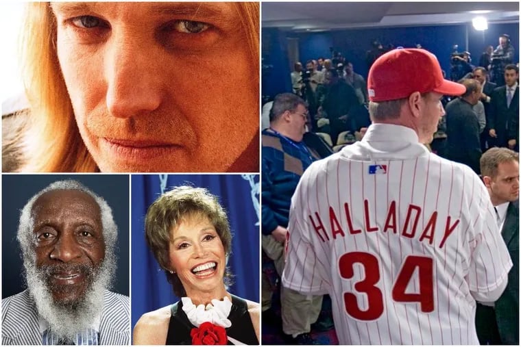 Clockwise from top left: Tom Petty, Roy Halladay, Mary Tyler Moore and Dick Gregory