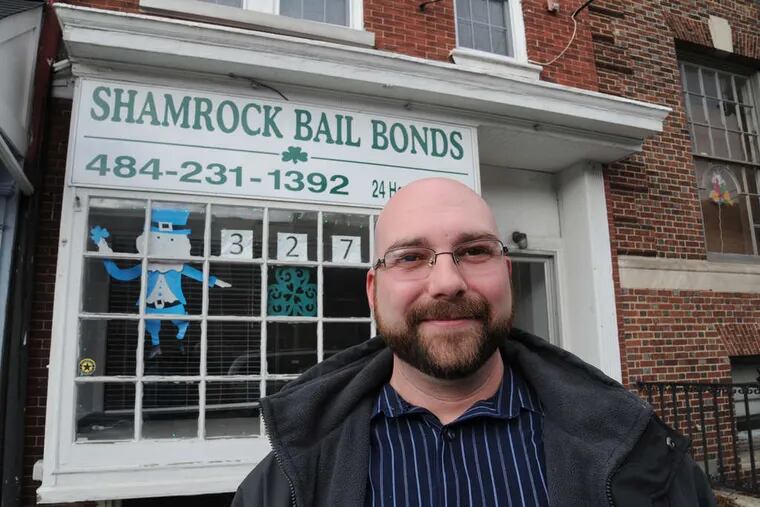 &quot;The one thing you can always count on with the holidays: People want to get home to their families,&quot; said Brent Walls, shown outside his Shamrock Bail Bonds in Norristown