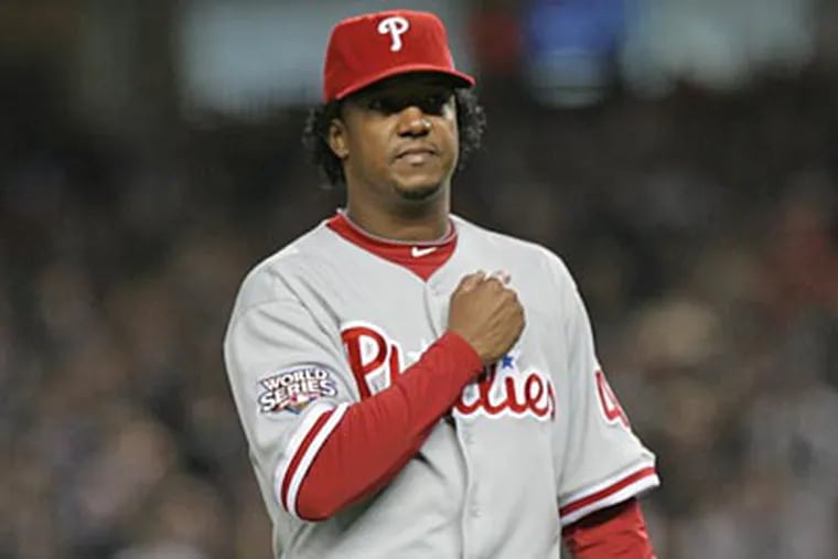 Pedro Martinez pitched the deciding Game 6 of the 2009 World Series, which the Phils lost to the Yankees. (Yong Kim / Staff file photo)