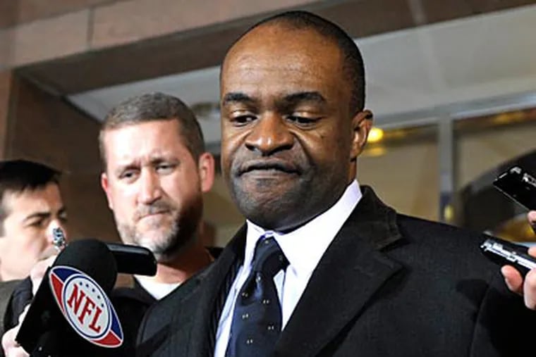 NFL Players Association executive director DeMaurice Smith talks to reporters on Wednesday. (Cliff Owen/AP Photo)