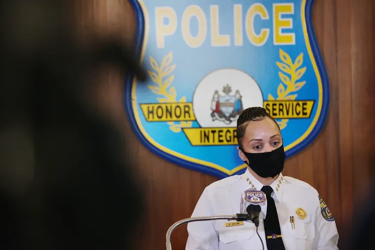 Philadelphia Police Commissioner Danielle Outlaw at during a news conference on Jan. 28.