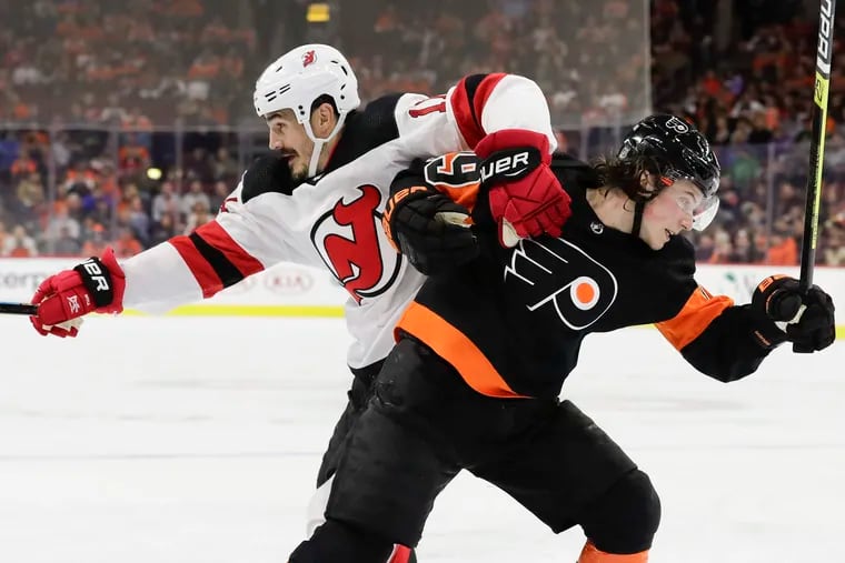 Nolan Patrick and the Philadelphia Flyers face the New Jersey Devils on Friday night in Newark.