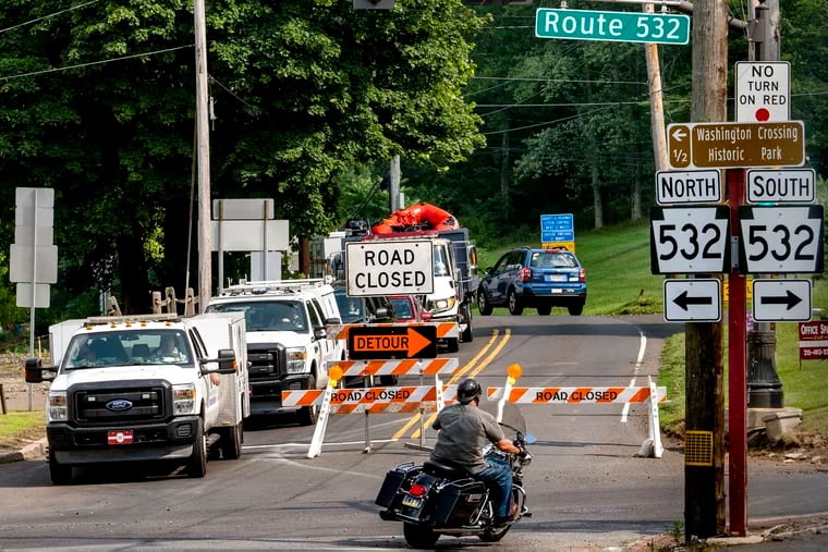 Taylorsville Road has remained closed at Route 532 in Washington Crossing following the July 15th flooding tragedy. Residents likely will be wary of being on the roads during rainfalls, says a township official.