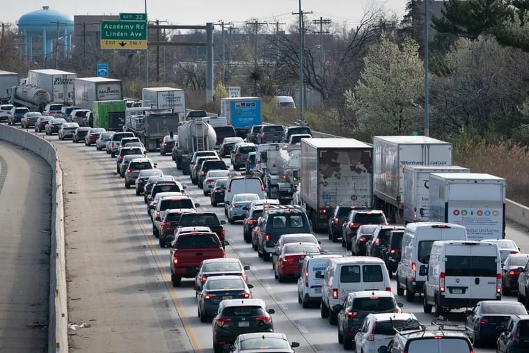 A traffic jam on I-95 in Philadelphia in April.