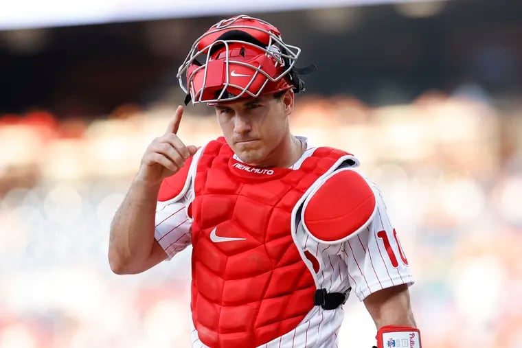 The Phillies' J.T. Realmuto has been behind the plate for 97 more innings than any other catcher this season entering the weekend.