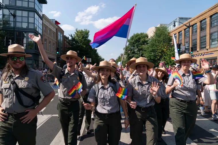 Members of the National Park Service march during the Capital Pride Parade in Washington, Saturday, June 10, 2023. (AP Photo/Jose Luis Magana)