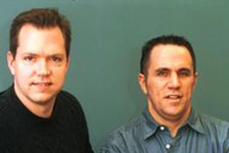 Matt Gillin (left) and Paul Raden in a 2002 photograph. They started Ecount, an electronic-payments firm,in 1995 in Gillin&#0039;s parents&#0039; basement in Bryn Mawr.
