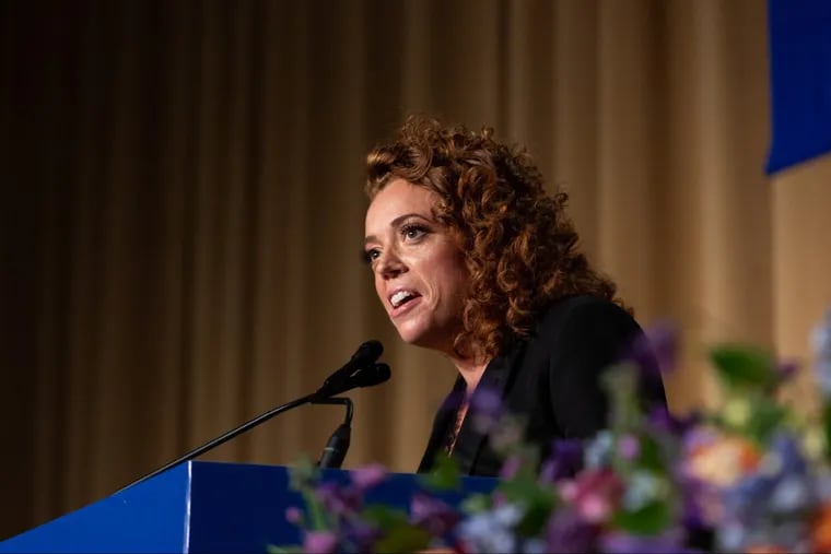 Comedian Michelle Wolf entertains guests at the White House Correspondents' Association (WHCA) dinner at The Washington Hilton in Washington, D.C., on Saturday.