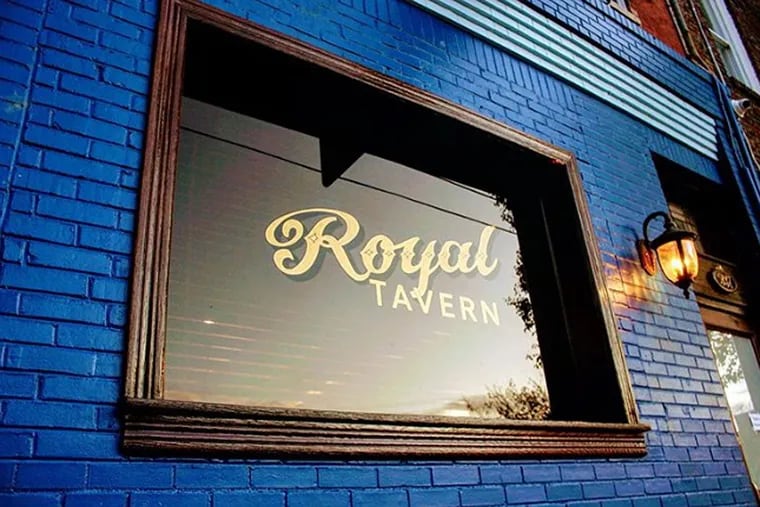 Royal Tavern's facade is now blue.