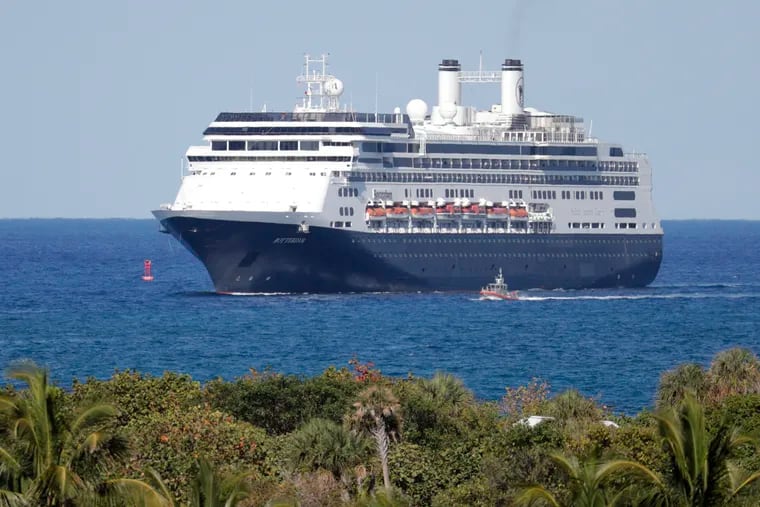 The Holland America cruise ship Rotterdam arrives at Port Everglades in Fort Lauderdale, Fla., on  April 2.