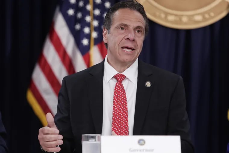 In this May 10, 2018 file photo, Democratic New York Gov. Andrew Cuomo speaks during a news conference in New York. New York Gov. On Wednesday, Aug. 15, 2018, at a bill signing event in Manhattan, Cuomo said that America "was never that great" during remarks criticizing Republican President Donald Trump.
