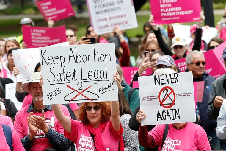 People rally in support of abortion rights at the state Capitol in Sacramento, Calif., in 2019.