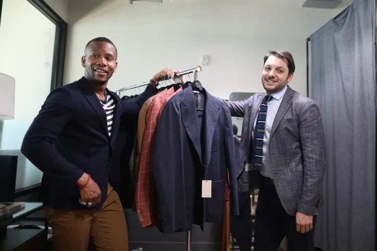 Menstyle Pro blogger and menswear influencer Sabir Peele and owner Francesco Reale of Moda Matters. DAVID SWANSON / Staff Photographer
