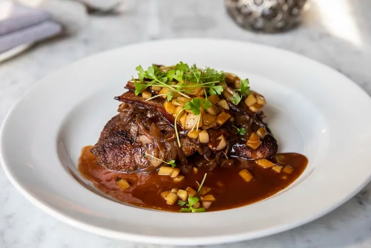 Calves liver with an apple demi-glace sauce, made by Chef Patrick D'amico at Chez Ben.
