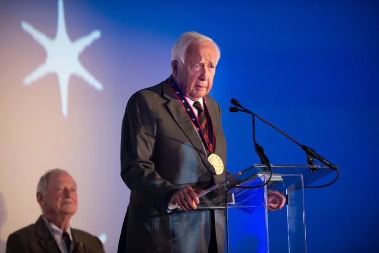 Author David McCullough speaks after receiving the first Spirit of the American Revolution Award at an event at the Museum of the American Revolution in Center City on Tuesday, Sept. 20, 2016.