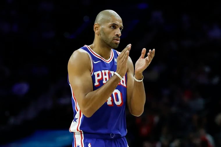 Sixers forward Nicolas Batum during a win against the Washington Wizards last month.