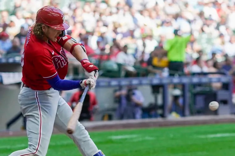 Back-to-back home runs from Alec Bohm and J.T. Realmuto lift Phillies over  Brewers, 4-2, to snap three-game skid